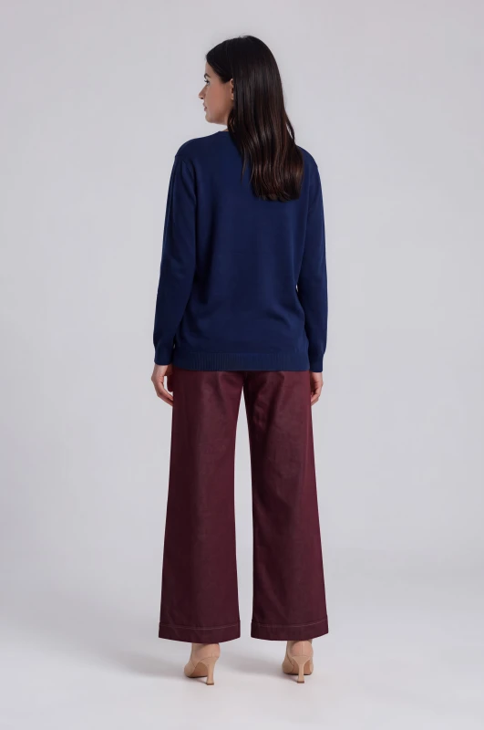 Blouse Knitted Rib Hem 
