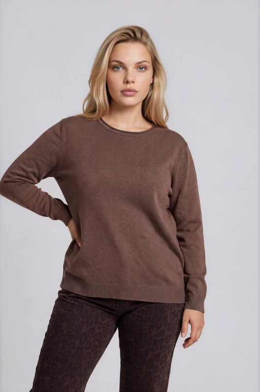 Blouse Knitted Rib Hem 