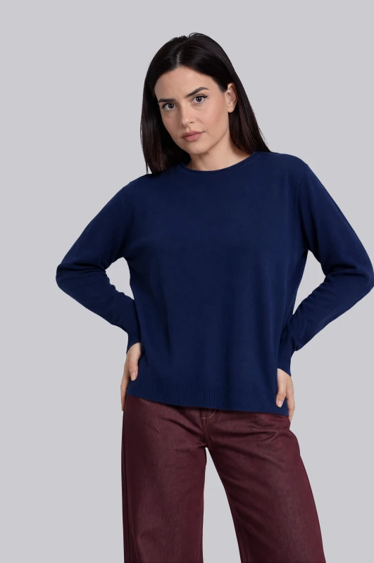 Blouse Knitted Rib Hem 