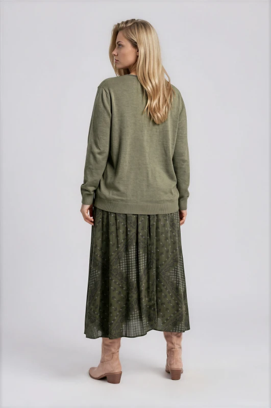 Blouse Knitted Rib Hem 