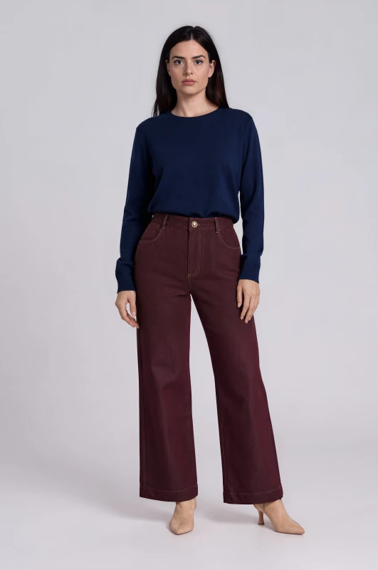 Blouse Knitted Rib Hem 