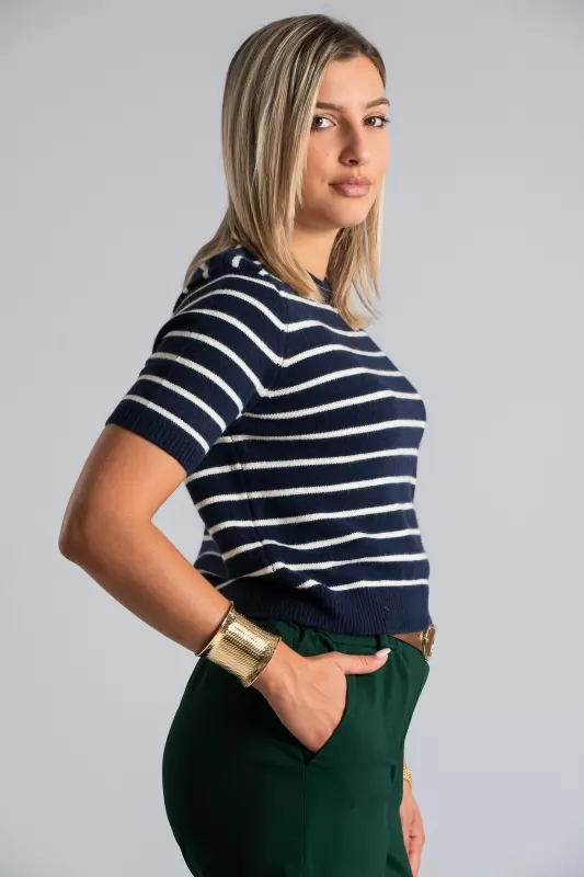 Stripped Knitted Blouse