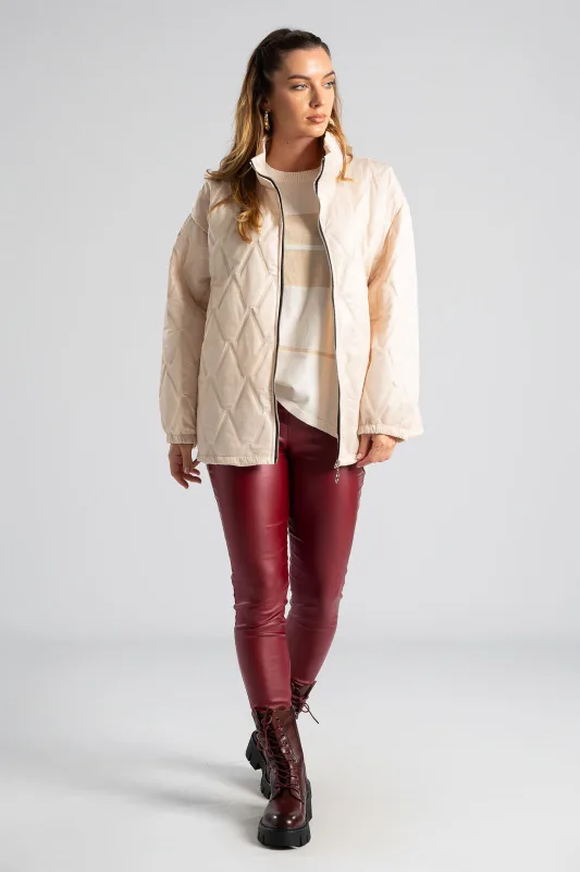 Striped Knitted Blouse Rib Finish