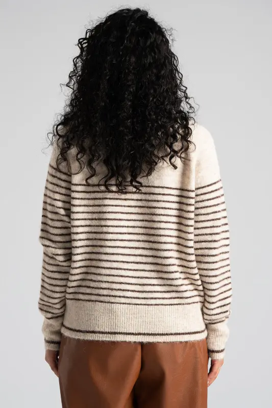 Blouse Thread Stripes Scarf