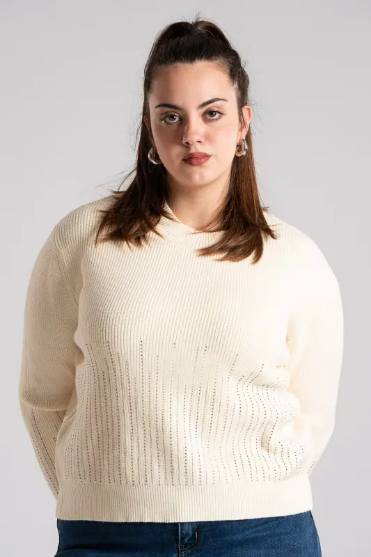Blouse Thread with Rhinestones Details