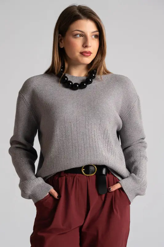Blouse Thread with Rhinestones Details