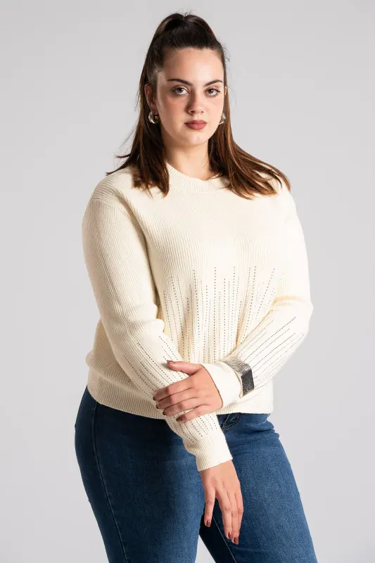 Blouse Thread with Rhinestones Details