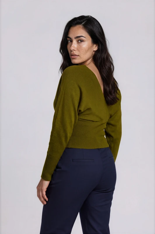 Blouse Knit V-Neck