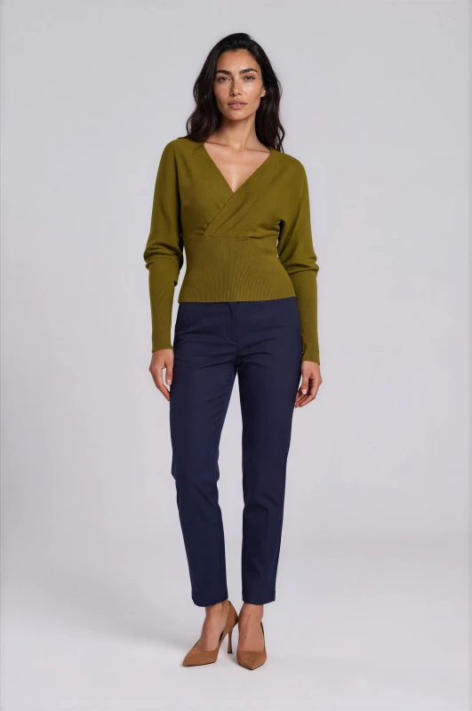 Blouse Knit V-Neck