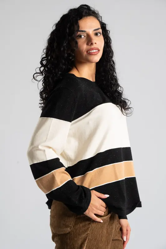 Blouse Leather Gold Thread Stripes