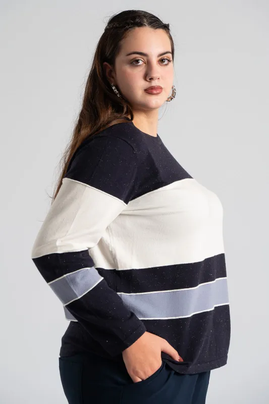 Μπλούζα Νημάτινη Χρυσοκλωστή Ρίγες