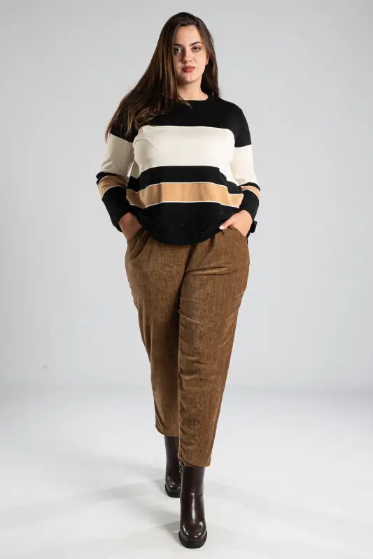 Blouse Leather Gold Thread Stripes