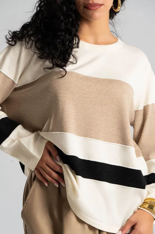 Blouse Leather Gold Thread Stripes