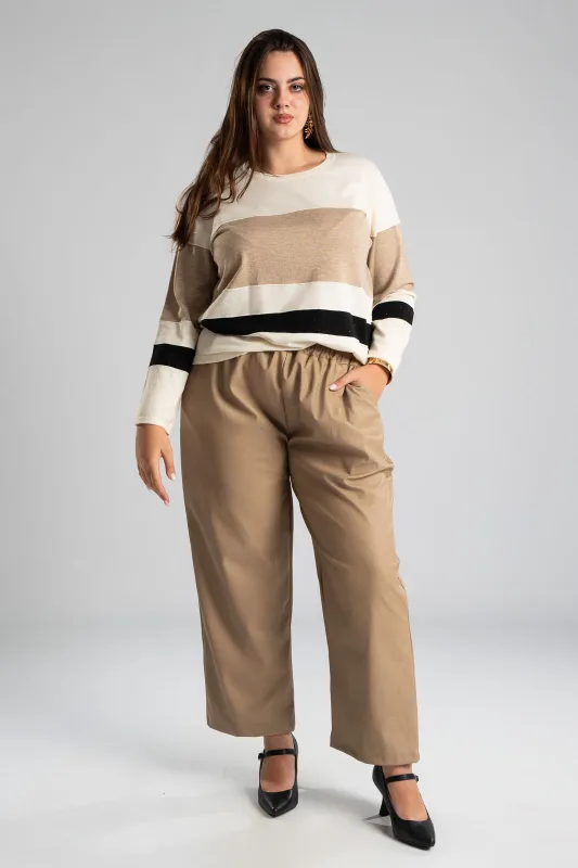 Blouse Leather Gold Thread Stripes