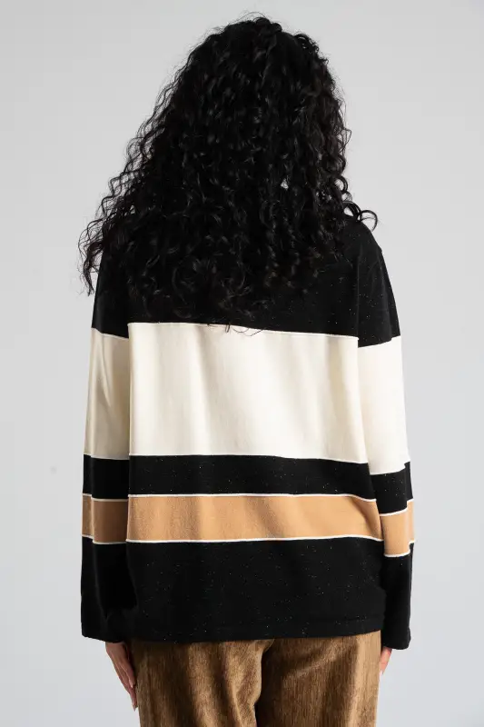 Blouse Leather Gold Thread Stripes