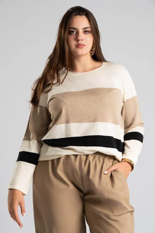 Blouse Leather Gold Thread Stripes