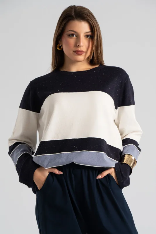 Μπλούζα Νημάτινη Χρυσοκλωστή Ρίγες