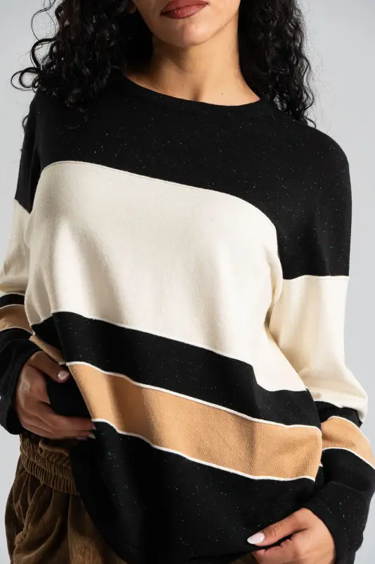 Blouse Leather Gold Thread Stripes