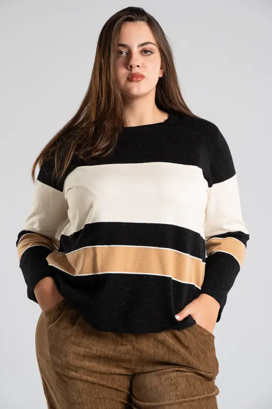 Blouse Leather Gold Thread Stripes