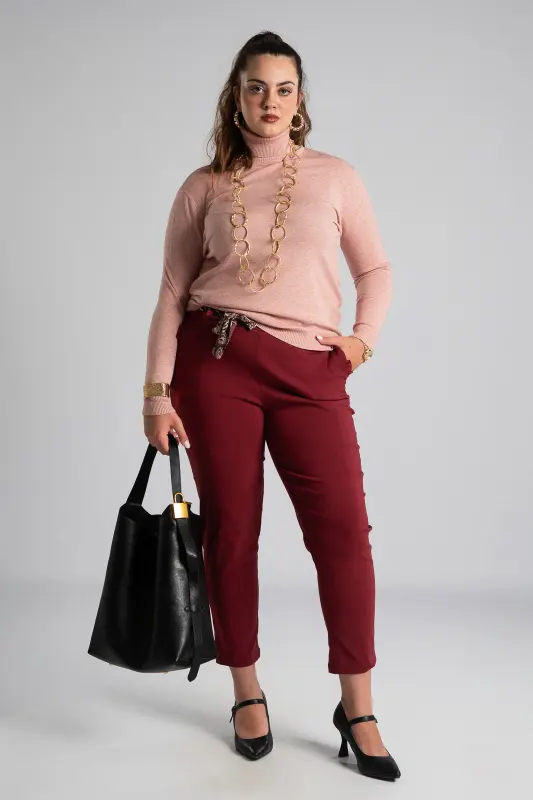 Blouse Basic Knitted Turtleneck 