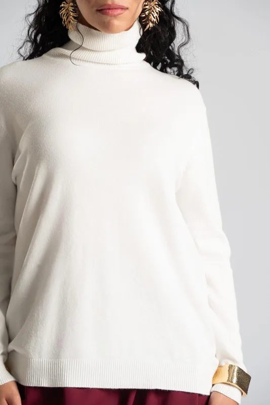 Blouse Basic Knitted Turtleneck 