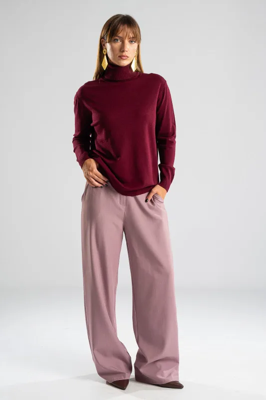 Blouse Basic Knitted Turtleneck 
