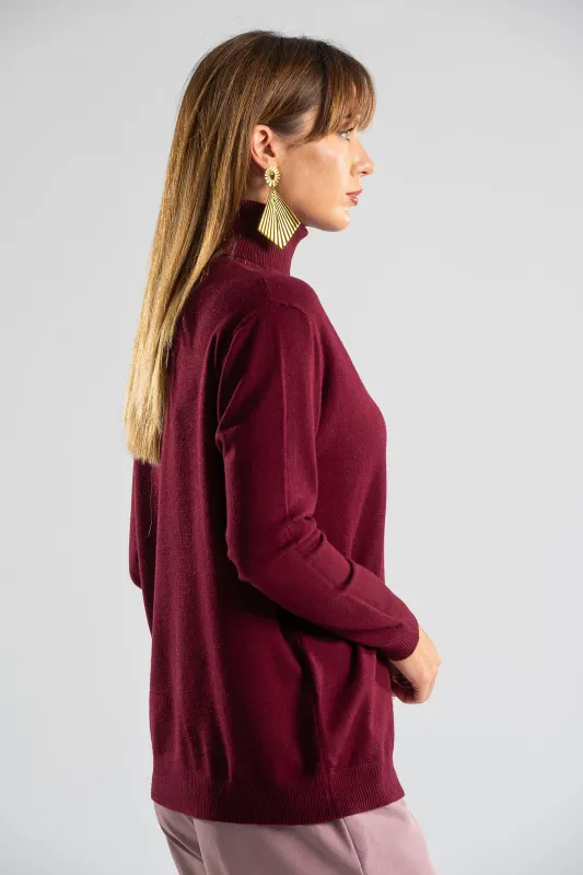 Blouse Basic Knitted Turtleneck 