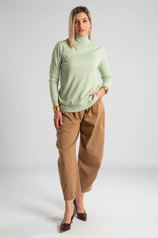 Blouse Basic Knitted Turtleneck 