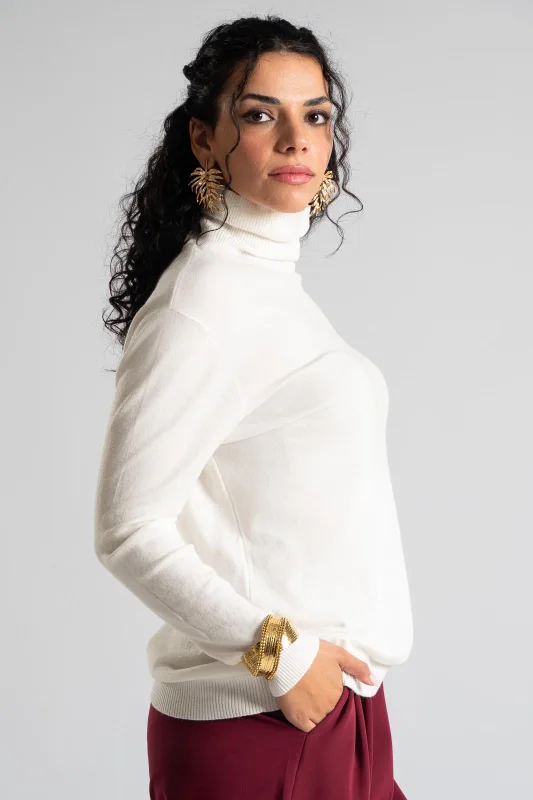 Blouse Basic Knitted Turtleneck 