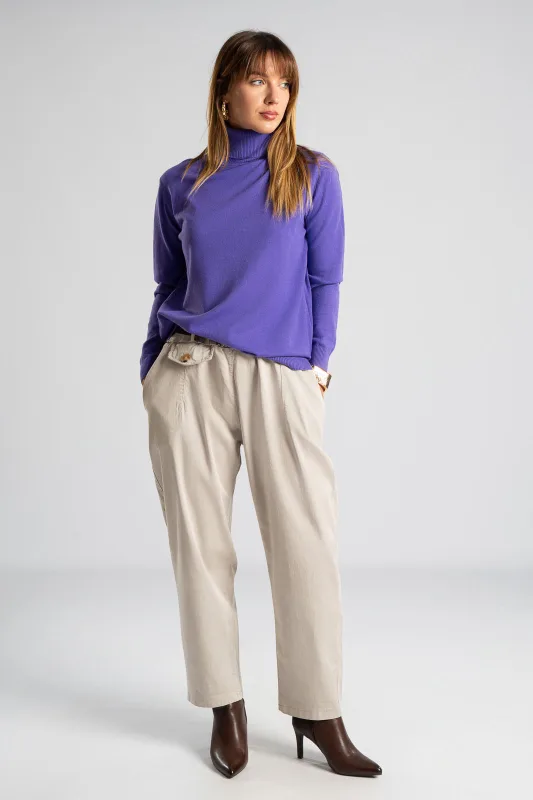 Blouse Basic Knitted Turtleneck 