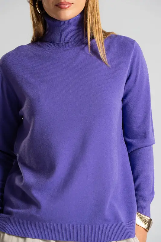 Blouse Basic Knitted Turtleneck 