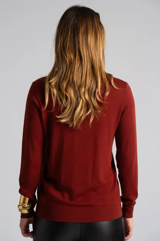 Blouse Basic Knitted Turtleneck 