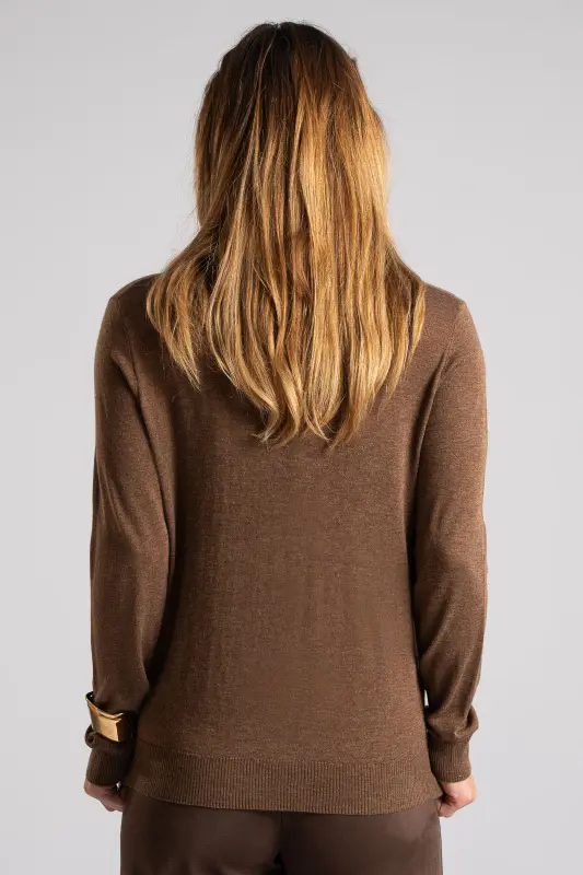 Blouse Basic Knitted Turtleneck 