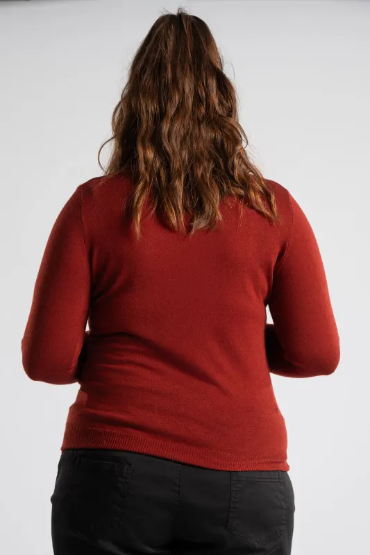 Blouse Basic Knitted Turtleneck 