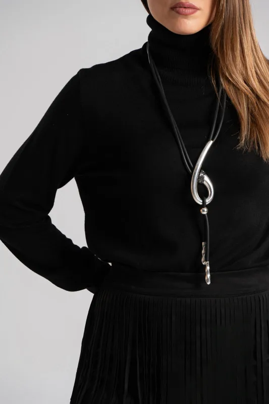 Blouse Basic Knitted Turtleneck 