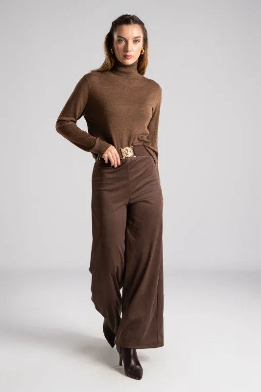 Blouse Basic Knitted Turtleneck 