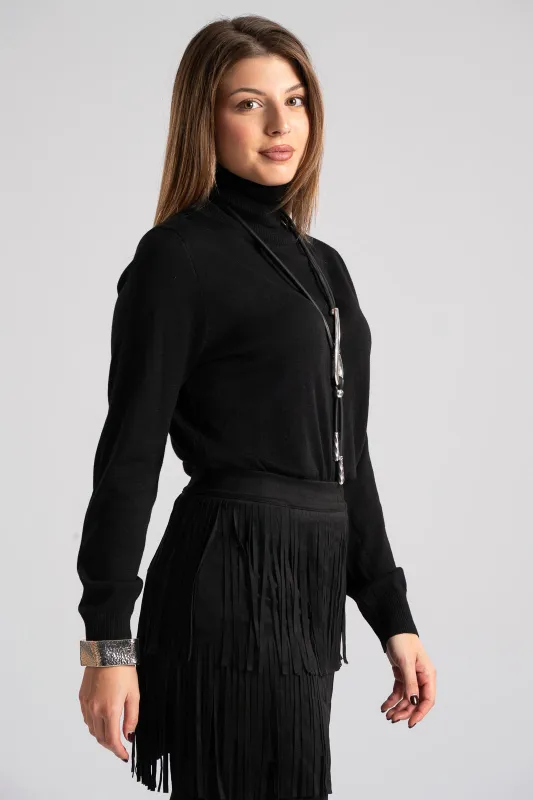 Blouse Basic Knitted Turtleneck 