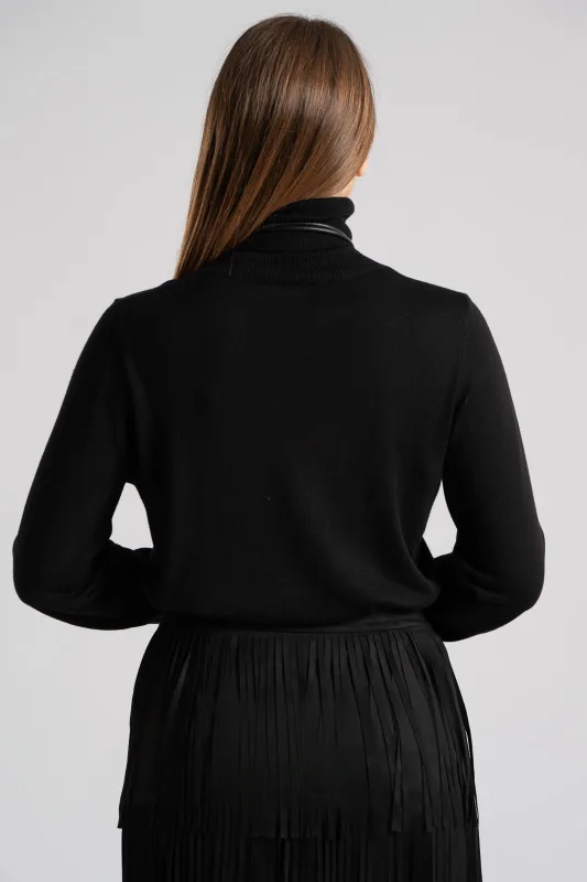 Blouse Basic Knitted Turtleneck 