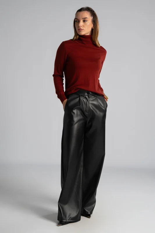 Blouse Basic Knitted Turtleneck 