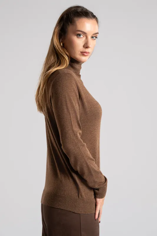 Blouse Basic Knitted Turtleneck 