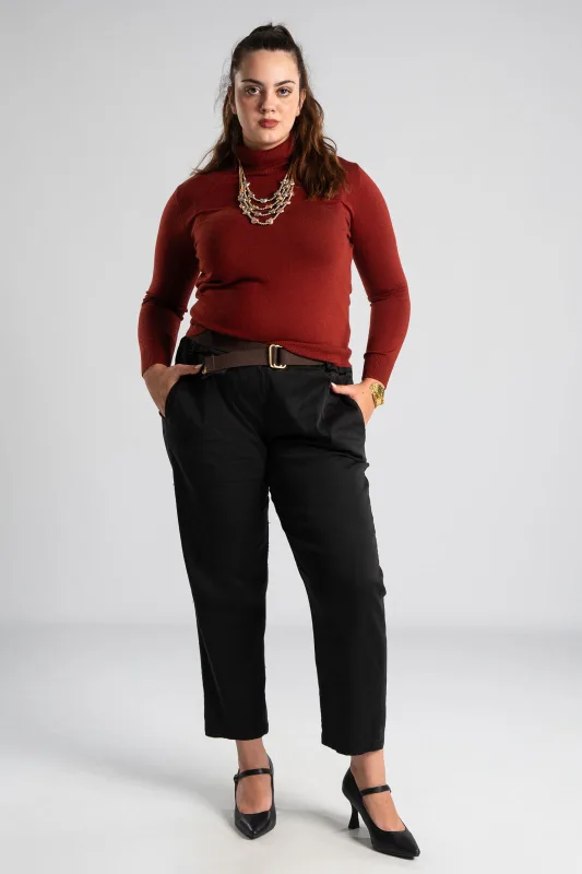 Blouse Basic Knitted Turtleneck 