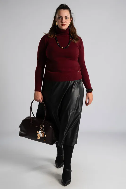 Knitted Blouse Turtleneck Heart