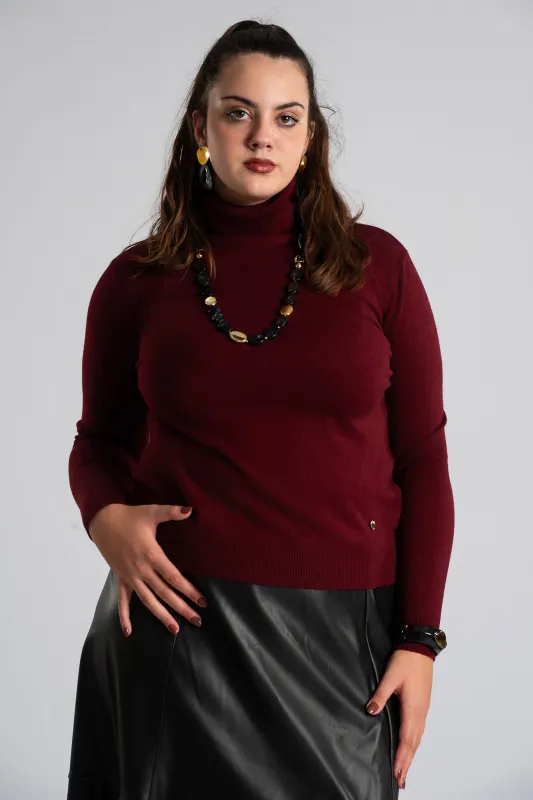 Knitted Blouse Turtleneck Heart