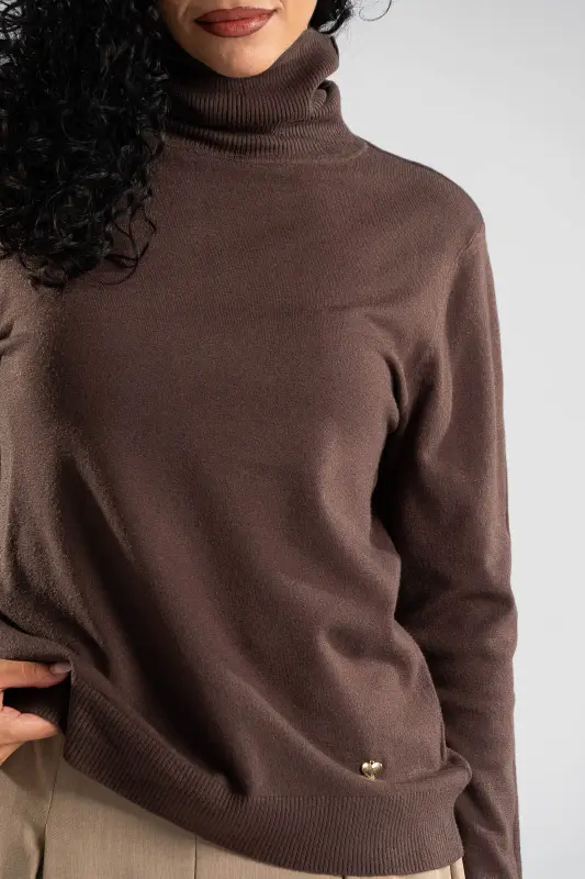 Knitted Blouse Turtleneck Heart