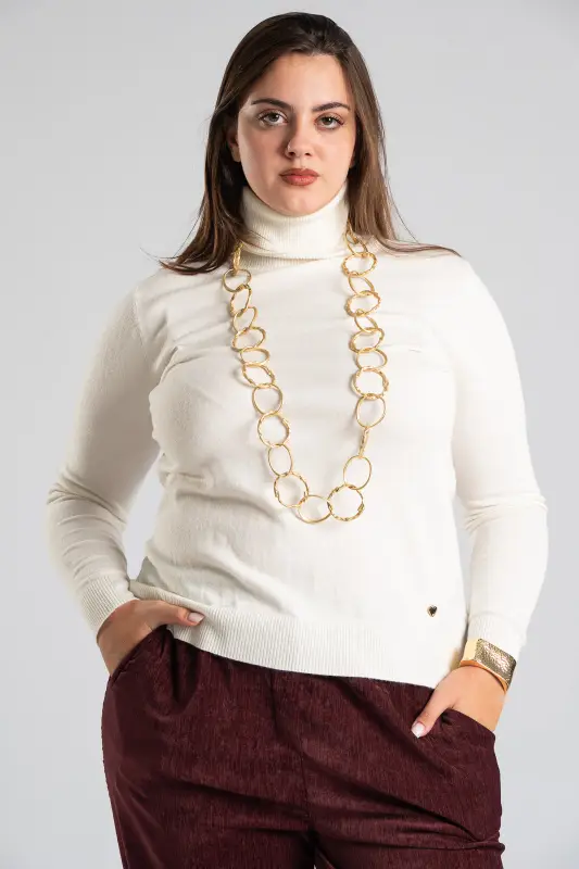 Knitted Blouse Turtleneck Heart