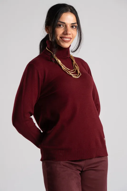 Knitted Blouse Turtleneck Heart