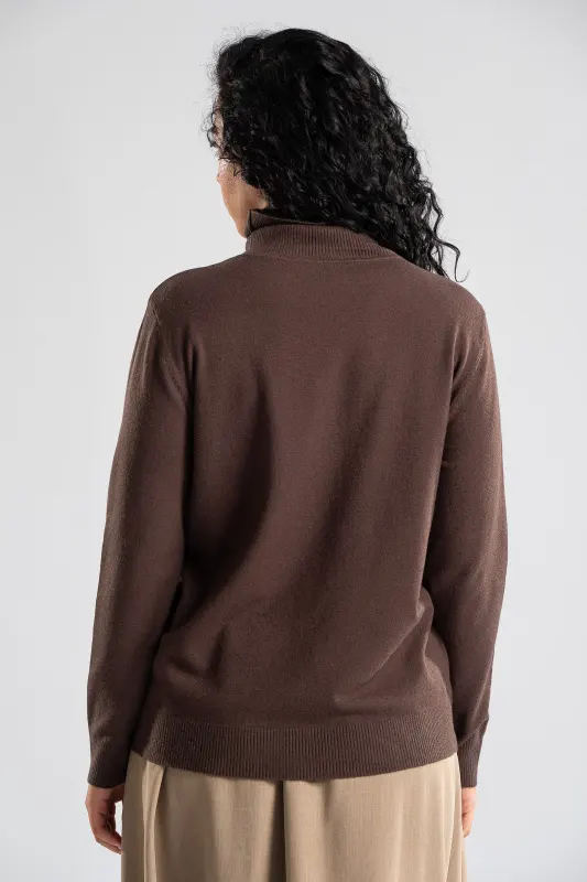 Knitted Blouse Turtleneck Heart