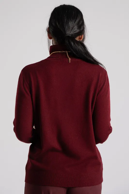 Knitted Blouse Turtleneck Heart