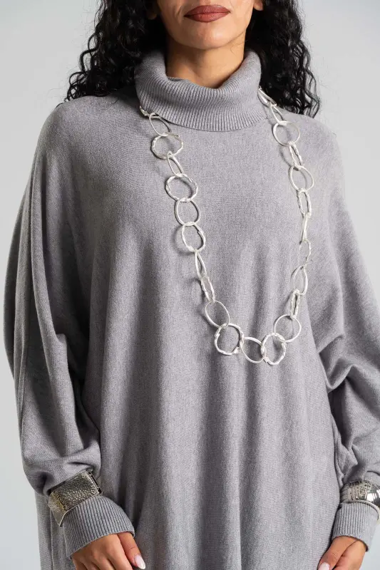 Blouse Leather Turtleneck Solid Color