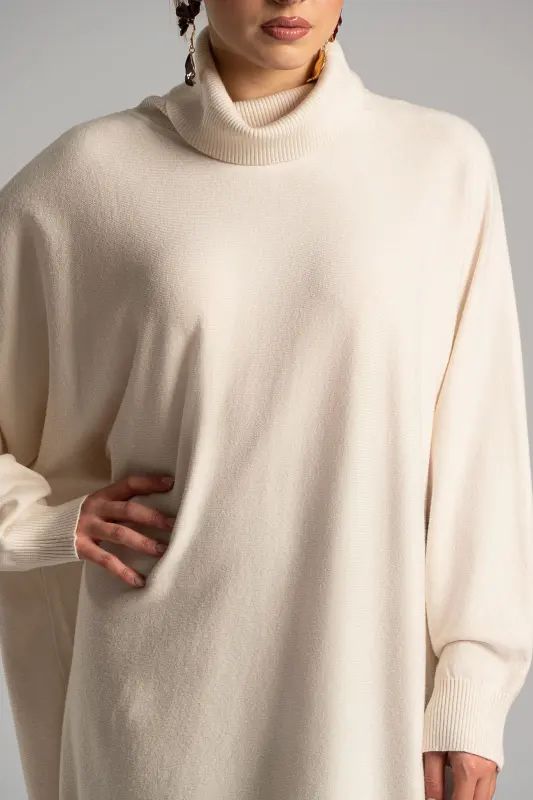 Blouse Leather Turtleneck Solid Color